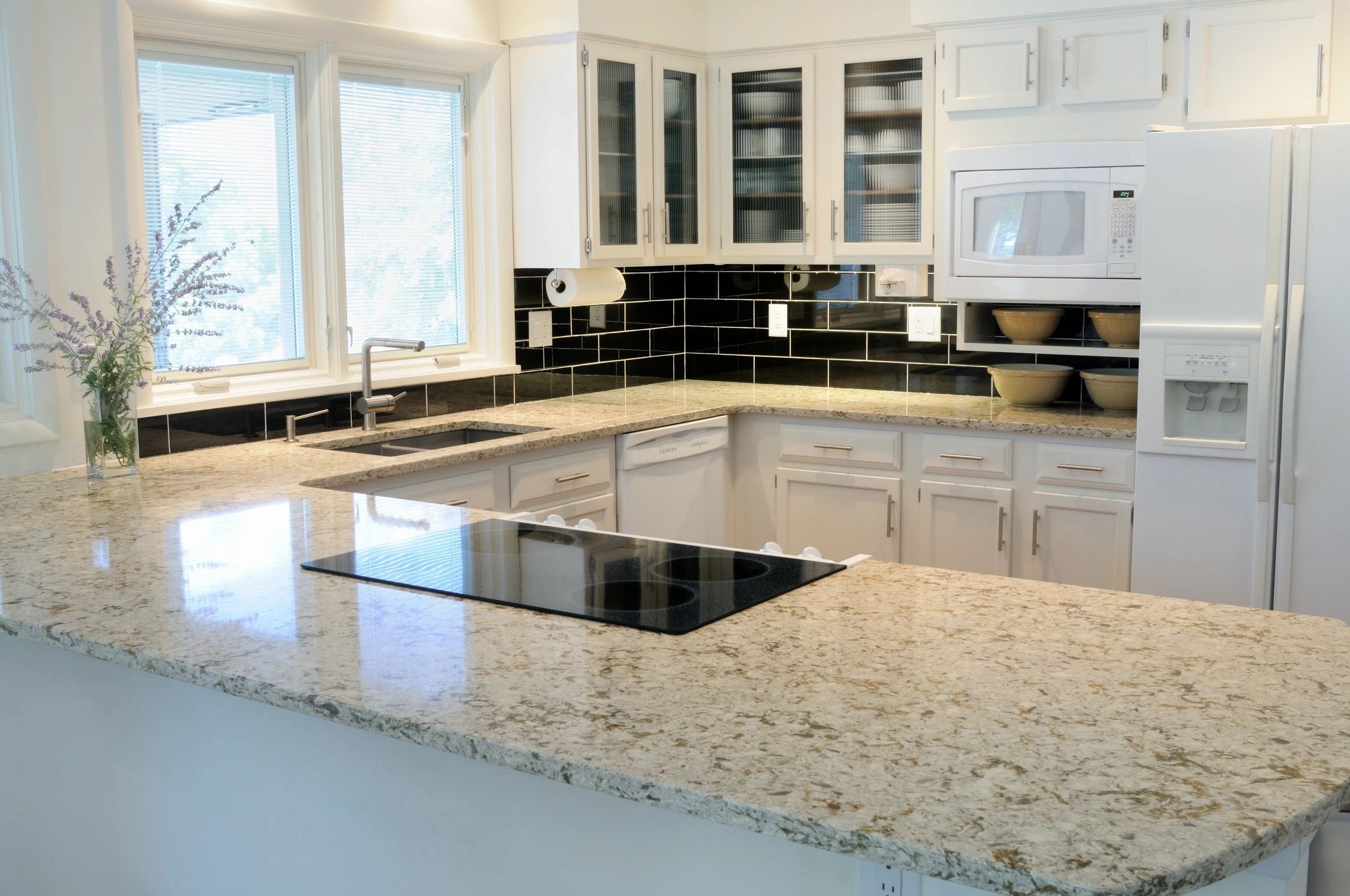 Modern granite kitchen countertop installation